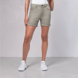Parasuco, Sand Stretch Denim Shorts, Size 16, Rolled Hem